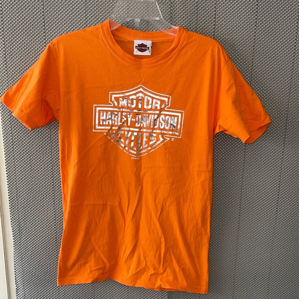 Harley-Davidson‎ Orange T-Shirt Cotton Size Small